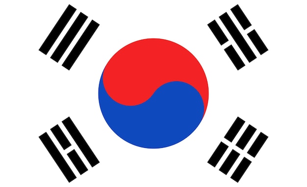 Vlag van Zuid-Korea. vector illustratie