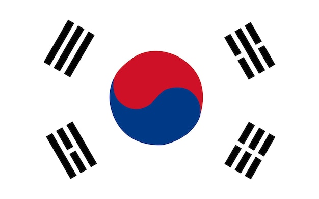 Vector vlag van zuid-korea