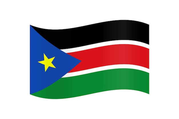 Vlag van Zuid-Soedan vectorillustratie