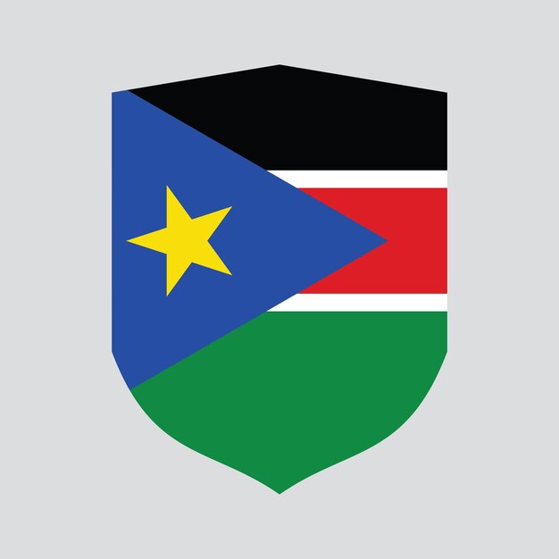 Vlag van Zuid-Sudan in schild Vorm frame