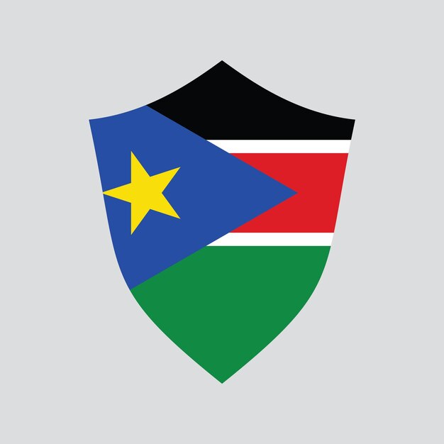 Vlag van Zuid-Sudan in schild Vorm frame