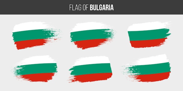 Vlaggen van Bulgarije Penseelstreek grunge vector illustratie vlag van bulgarije geïsoleerd op wit