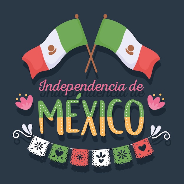 Vector vlaggen van de onafhankelijkheid van mexico