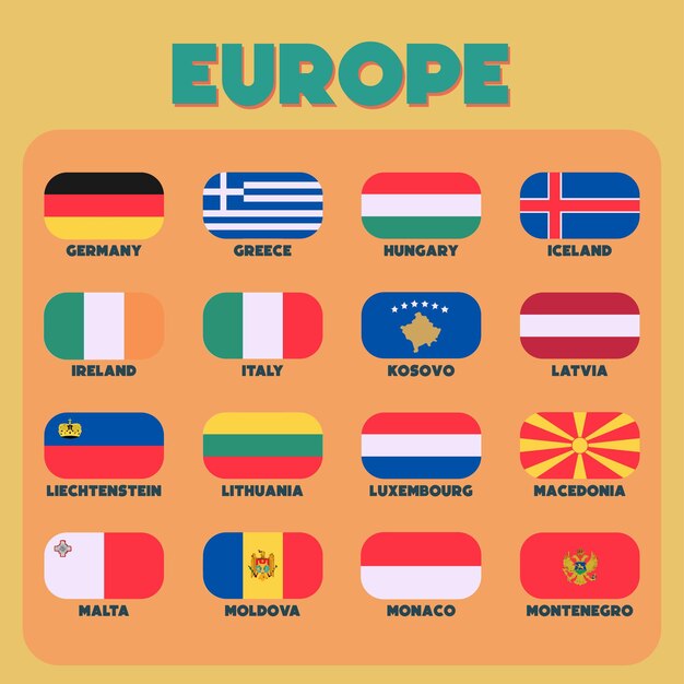 Vector vlaggen van europa 2 van 3