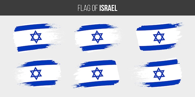 Vlaggen van Israël Penseelstreek grunge vector illustratie vlag van Israël geïsoleerd op wit