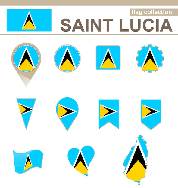 Vlaggencollectie saint lucia, 12 versies