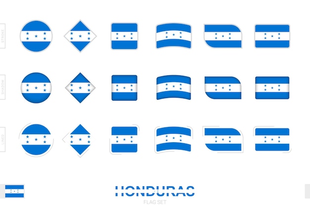 Vlaggenset honduras, eenvoudige vlaggen van honduras met drie verschillende effecten.