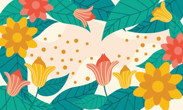 Vlak ontwerp abstracte bloemen achtergrond