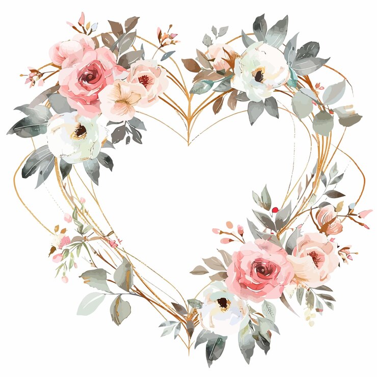 Vector vlak ontwerp aquarel bloemen frame
