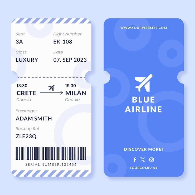 Vector vlak ontwerp boarding pass template