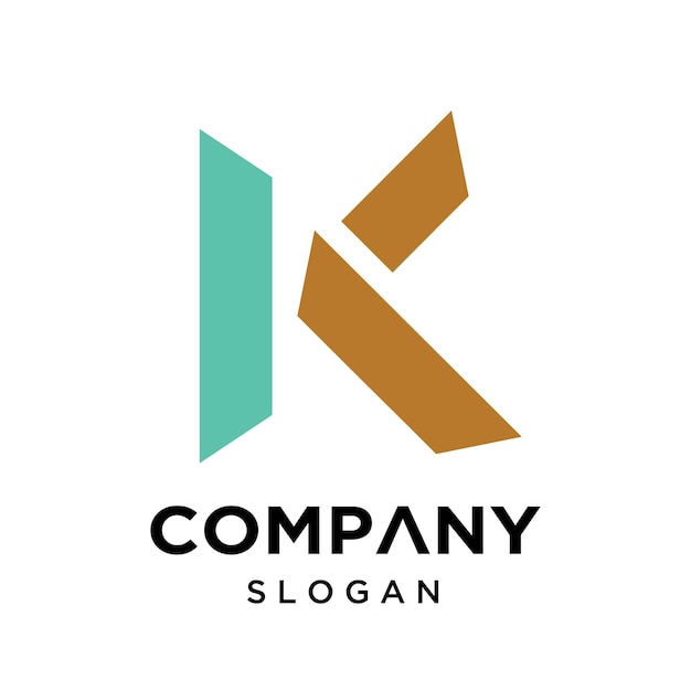 Vlak ontwerp K logo ontwerp