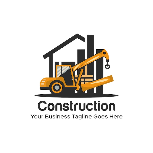 Vlak ontwerp logo voor bouwbedrijf