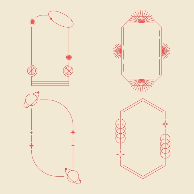 Vector vlak ontwerp minimalistisch lineair frame set