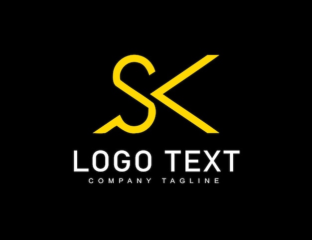 Vlak ontwerp S K letter logo ontwerp