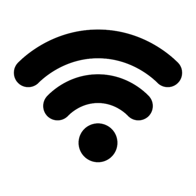 Vlak WiFi-pictogram draadloos internetbord geïsoleerd op transparante achtergrond Bewerkbare streep Vector