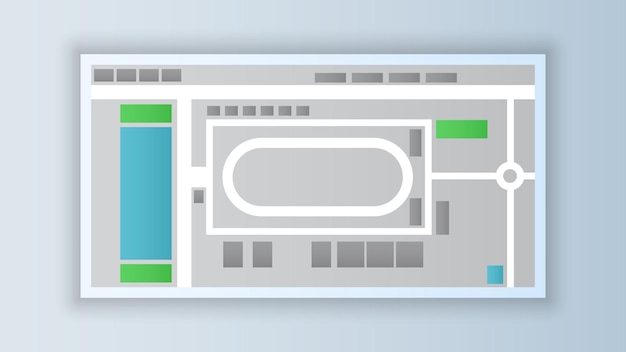 vlakke achtergrond van de locatie stad racebaan kaart