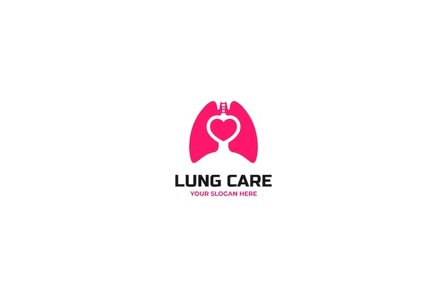 Vlakke afbeelding gezonde menselijke longen logo ontwerp vector sjabloon idee