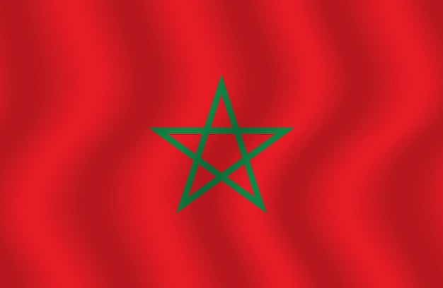Vlakke afbeelding van de nationale vlag van Marokko