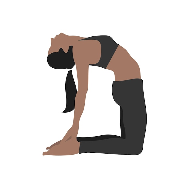 Vector vlakke afbeelding van een meisje in yoga pose