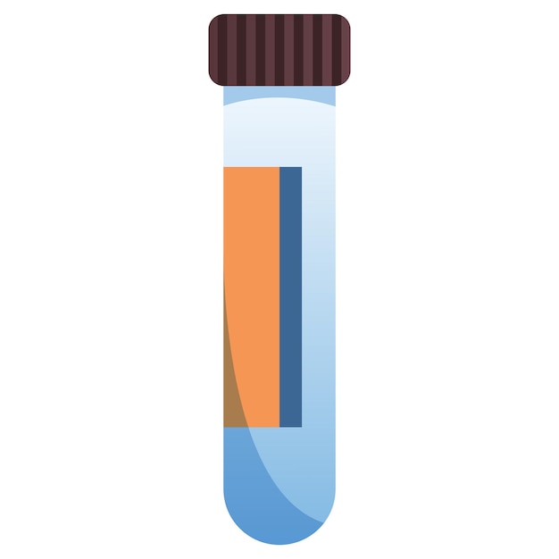 Vector vlakke afbeelding van reageerbuis voor laboratoriumanalyse medische apparatuur en apotheek