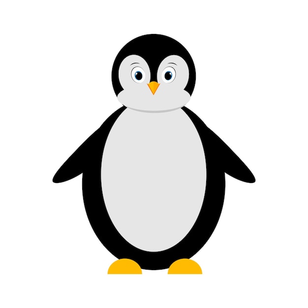 Vlakke afbeelding van schattige pinguïn Pinguïn pictogram in vector