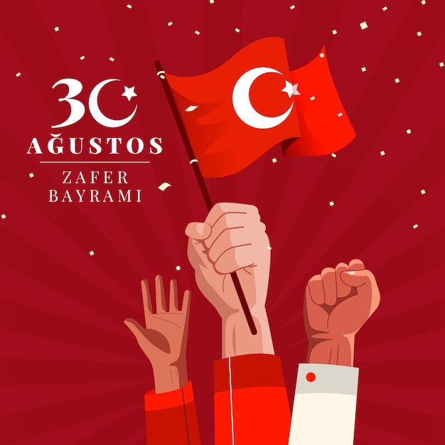 Vlakke afbeelding voor de viering van de dag van de Turkse strijdkrachten