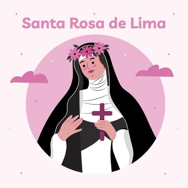 Vector vlakke afbeelding voor religieuze viering van santa rosa de lima