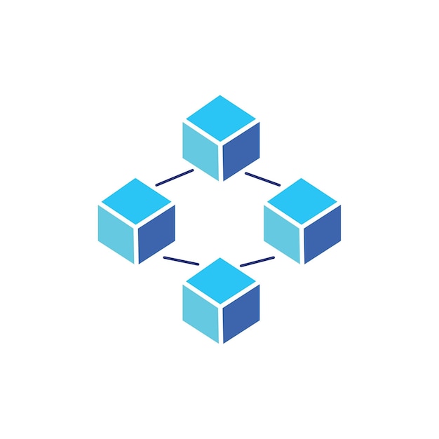Vlakke blockchain icoon symbool vector Illustratie
