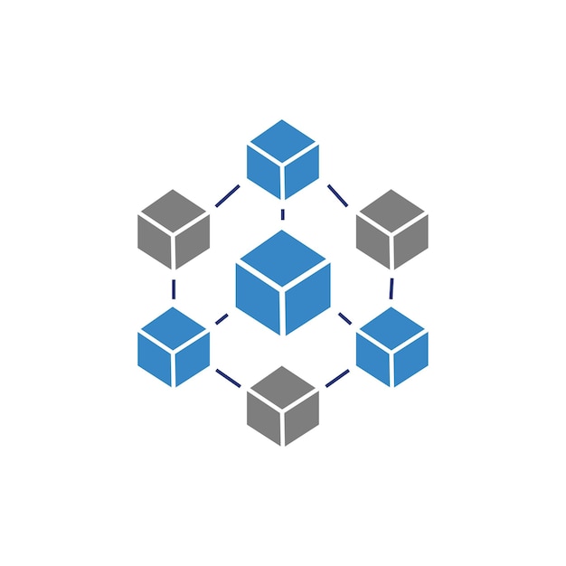 Vlakke blockchain icoon symbool vector Illustratie