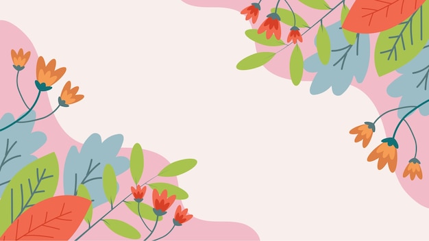 Vlakke bloemenveerelement illustratie achtergrond