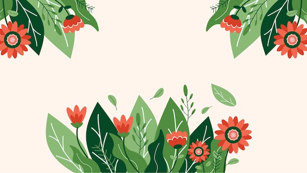 Vlakke bloemenveerelement illustratie achtergrond