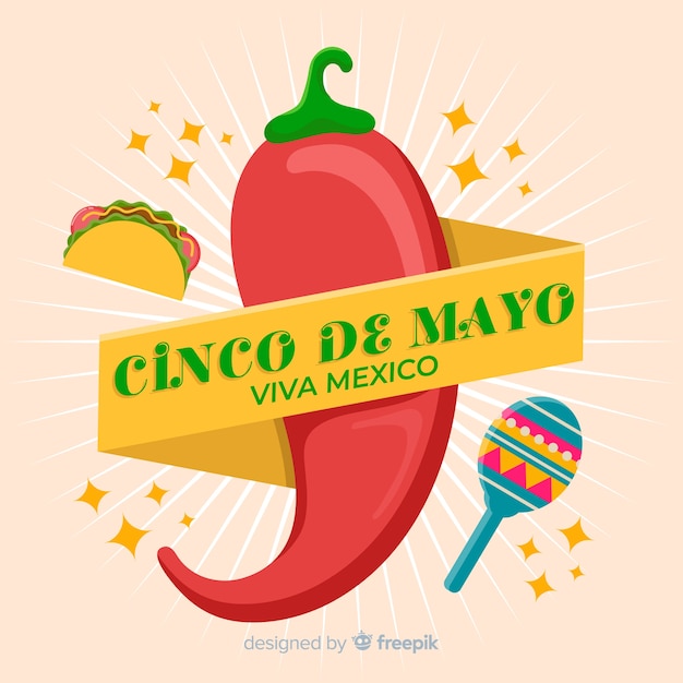 Vlakke cinco de mayo achtergrond