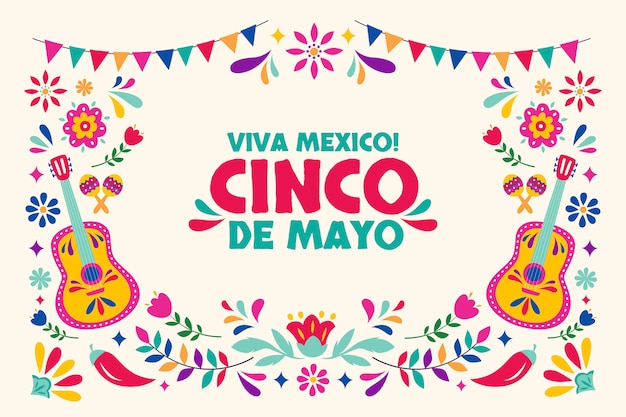 Vlakke cinco de mayo achtergrond