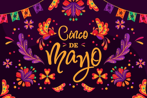 Vlakke cinco de mayo achtergrond