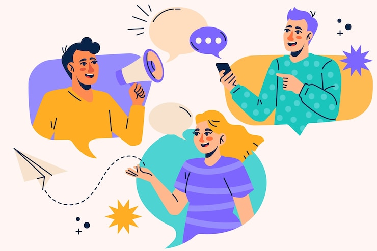 Vector vlakke communicatie achtergrond
