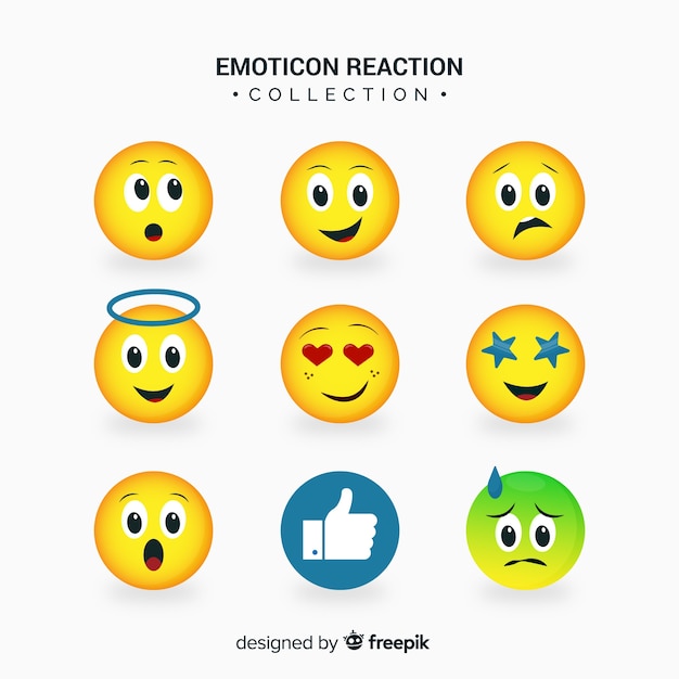 Vlakke emoticon-reactiecollectio