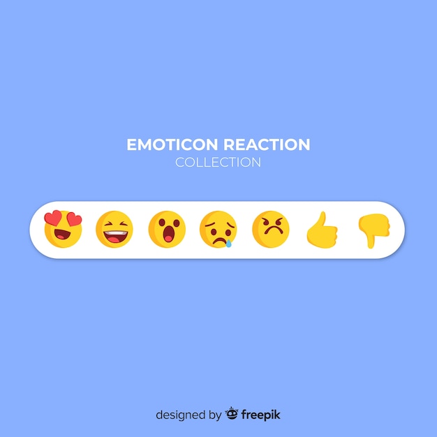 Vlakke emoticon-reactiecollectio