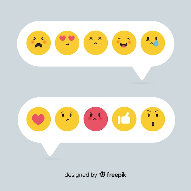 Vector vlakke emoticon-reactiecollectio