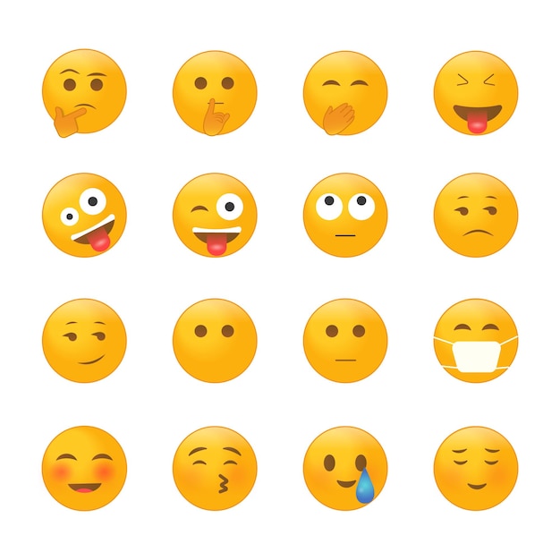 Vlakke emoticon-reactiecollectio