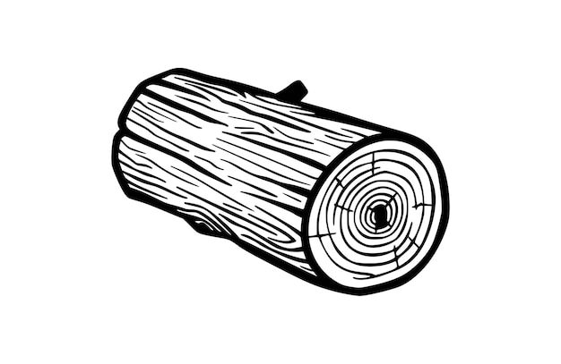 Vlakke houtsymboolvector Illustratie