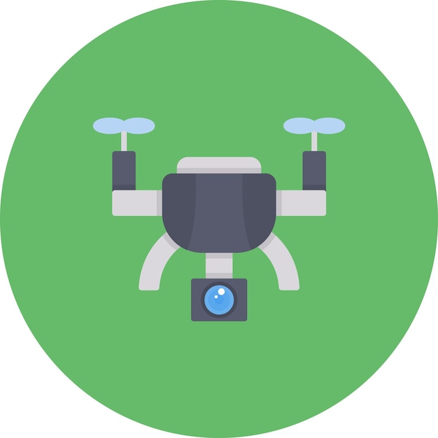 Vlakke illustratie van de drone-camera
