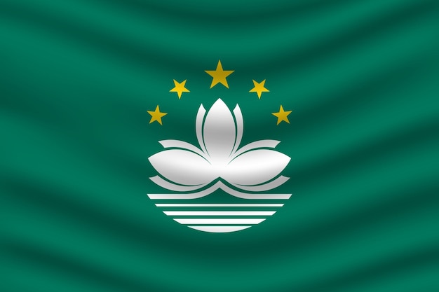 Vlakke illustratie van de nationale vlag van Macau