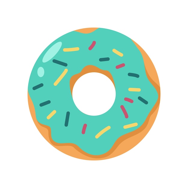 Vlakke illustratie van Donut Vector Foods and Drinks Dagelijkse illustratie