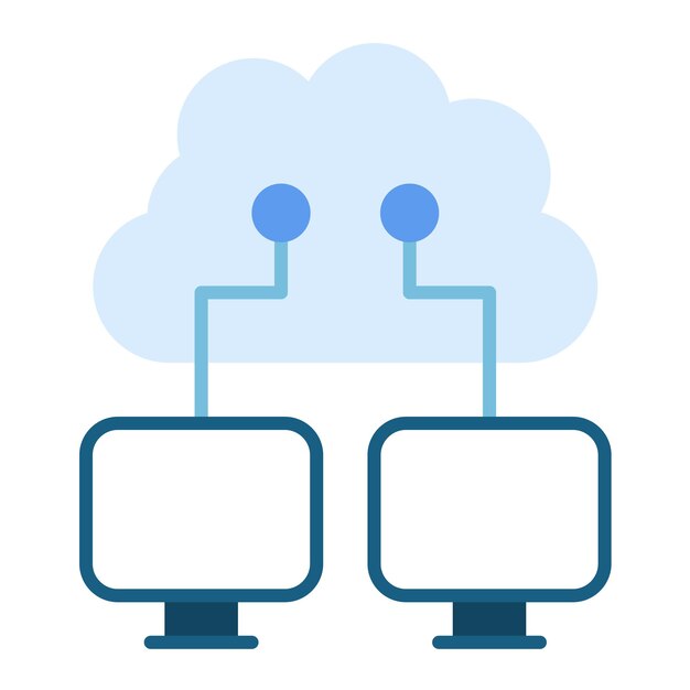 Vector vlakke illustratie van het cloudnetwerk