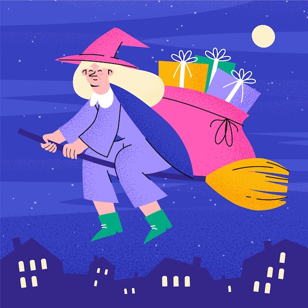 Vlakke illustratie voor befana