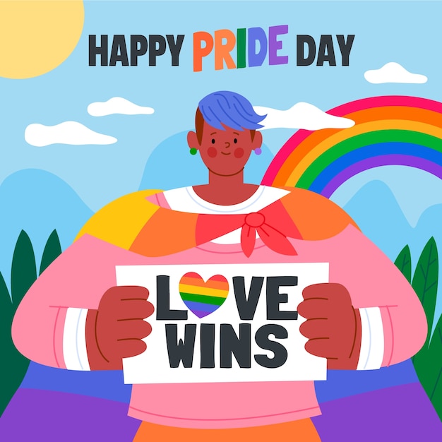 Vlakke illustratie voor de Pride-maandviering