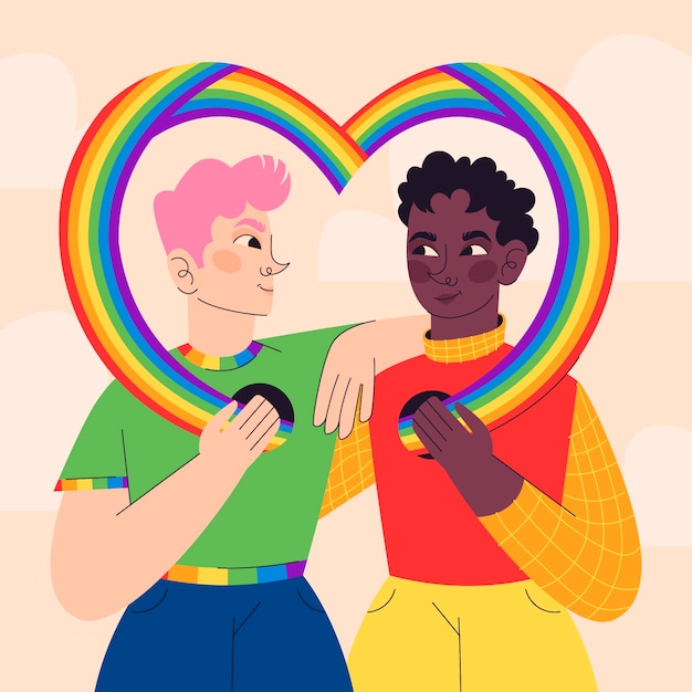 Vlakke illustratie voor de Pride-maandviering