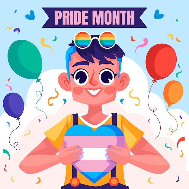Vlakke illustratie voor de Pride-maandviering