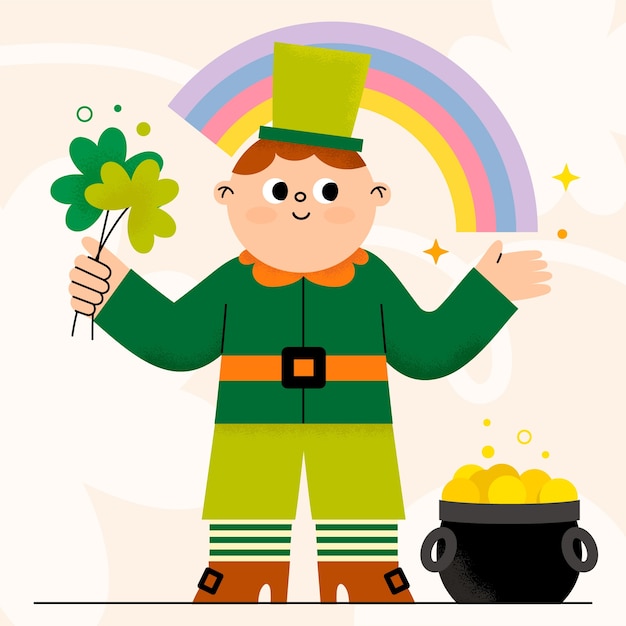 Vector vlakke illustratie voor st. patrick's day viering