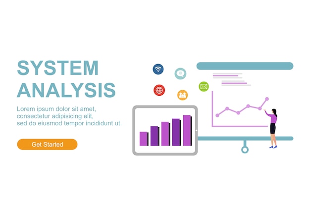 Vlakke illustratie web analytics